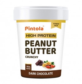 Pintola High Protein Peanut Butter Crunchy Dark Chocolate  Jar  510 grams